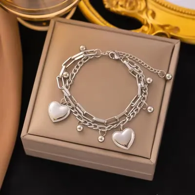 2 Layer Love Chunky Chain Bracelet 